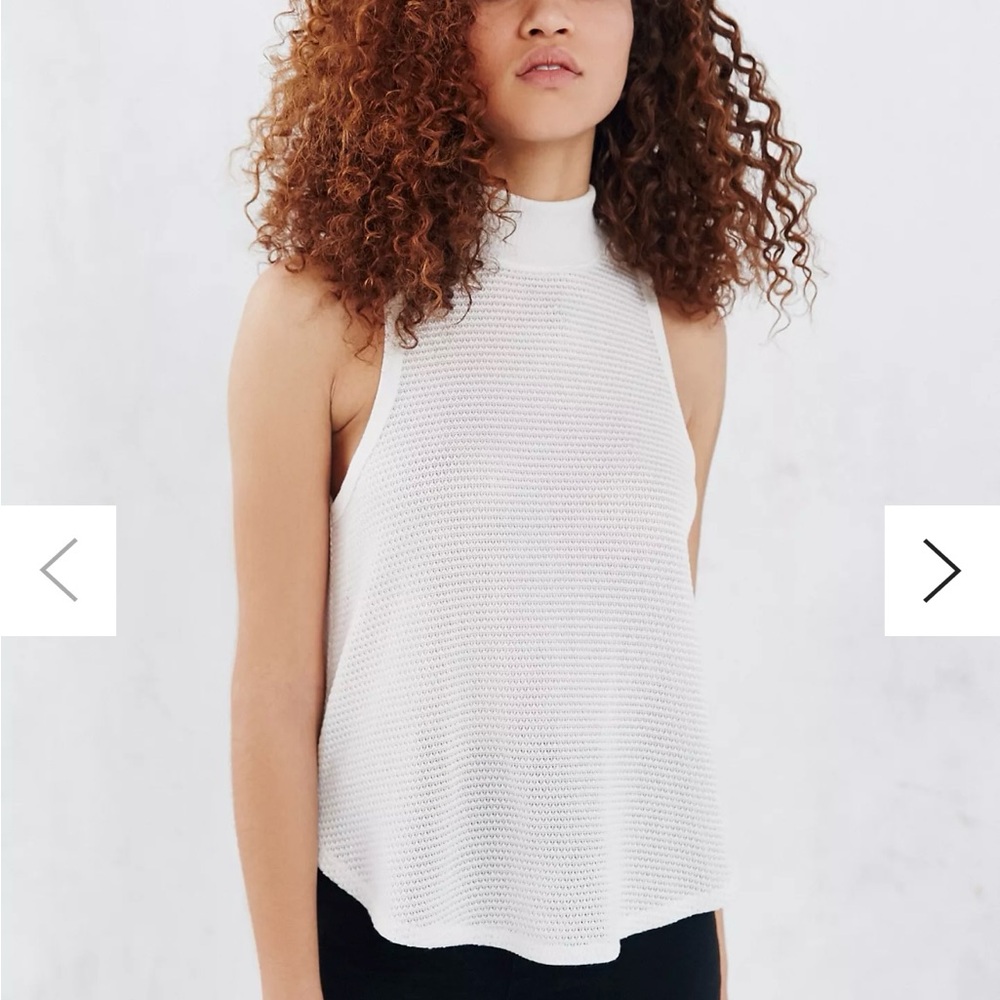 Silence + Noise White Textured Tank Top